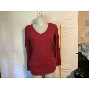 2206 Isabelle Maternity Rouched Sided Top Shirt Blouse Red Size Medium